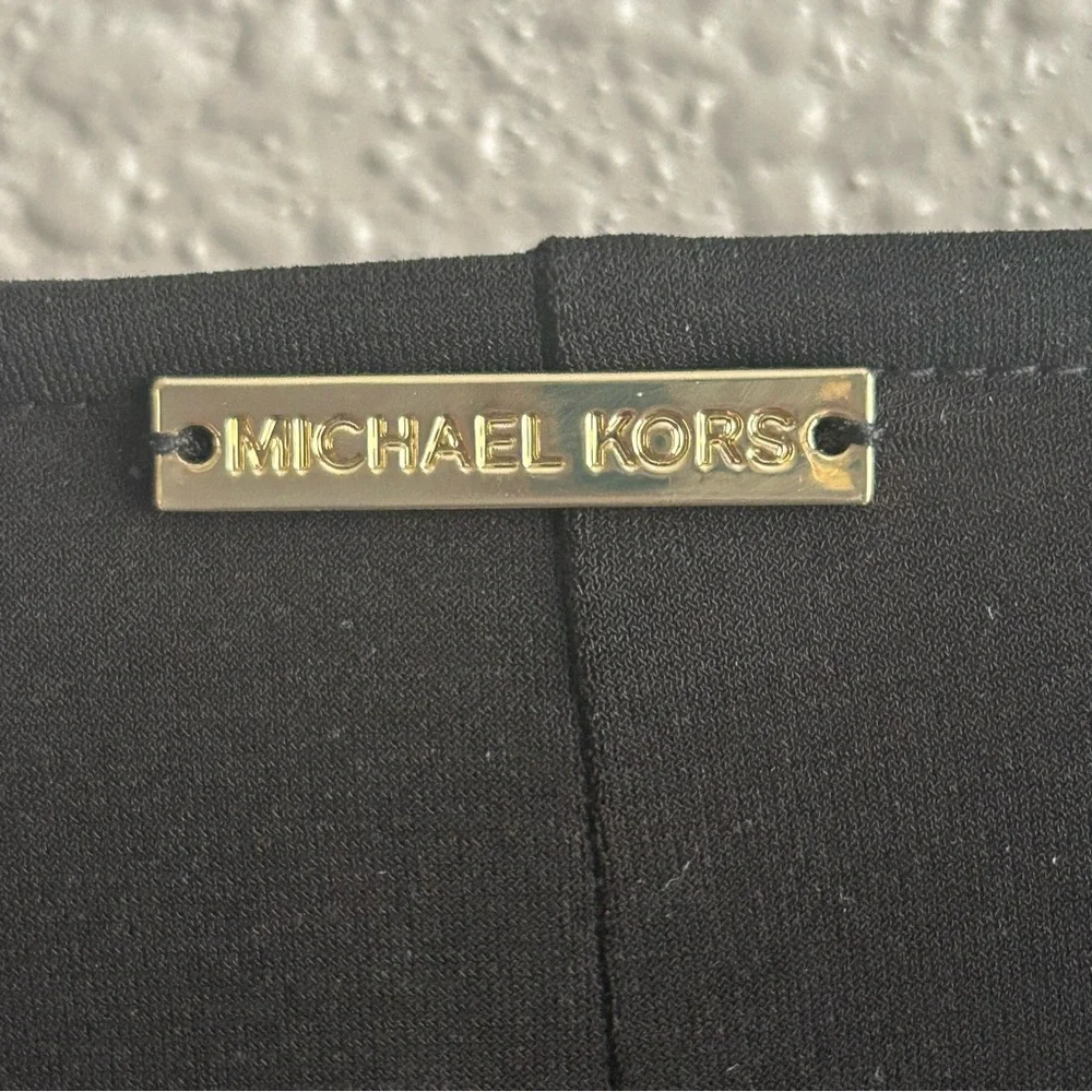 Michael Kors NEW Black short sleeve cowl neck knot tie waist cocktail dress‎ NWT
